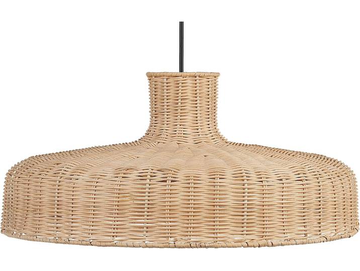 BELIANI Hängeleuchte Natürlich Hellbraun 108 cm Rattan geflochten Schirm glockenförmig für Wohn- Schlaf- und Esszimmer Modernes Design Boho Stil