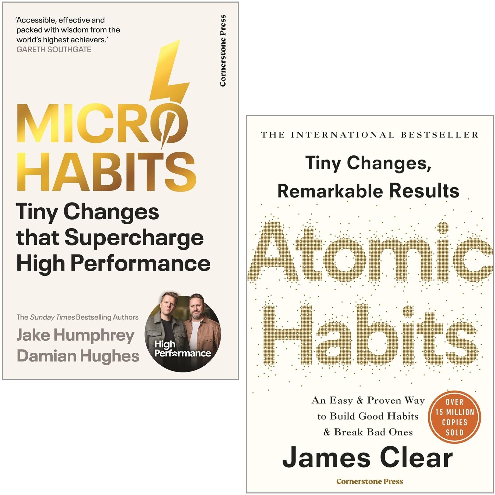 Cornerstone Press Atomic Habits by James Clear and Micro-Habits by Jake Humphrey, Damian Hughes 2 Books Collection Set