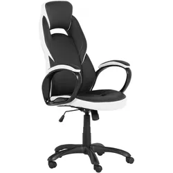 Carmen 7511 Gaming-Stuhl mit Kunstleder – Schwarz/Weiß