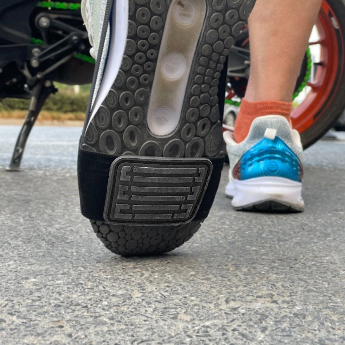 INF Motorrad-Schuhüberzug, TPU rutschfest, wasserdicht, Vollschutz, verstellbare Passform Gelb