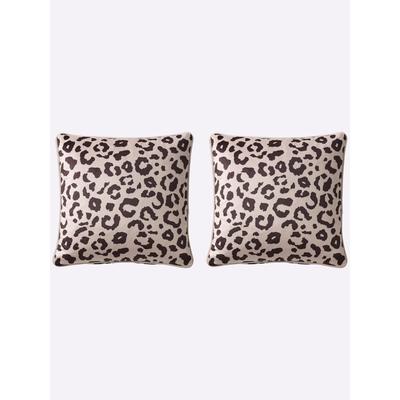 Kissenhülle HEINE HOME, beige (beige, schwarz), B:40cm L:40cm, Polyester, 100% Polyester, Kissenbezüge, Kissenhülle