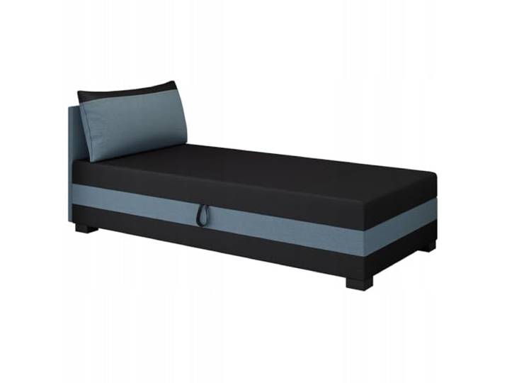 TAPCZANY24 - Boxspringbett Ilia 110x200 cm mit Schaumstoff Matratze Bett mit Matratze, Polsterbett mit Bettkasten, Gepolstertes Einzel Bett, Schlafsofa - Schwarzes Meer