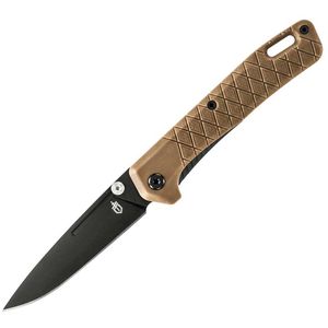 Gerber Klappmesser Zilch, 198711, Einhandmesser, 8cm Klingenlänge, braun, mit Gürtelclip