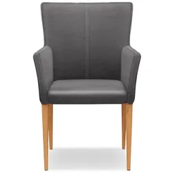 MAISON Stuhl Chandler Lederoptik Grau