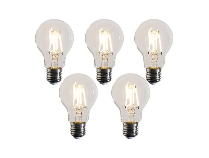 Lot de 5 ampoules LED E27 à intensité variable A60 transparentes