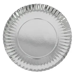 MONOUSO - Pappteller Rund Silber 35cm (50 Stück)