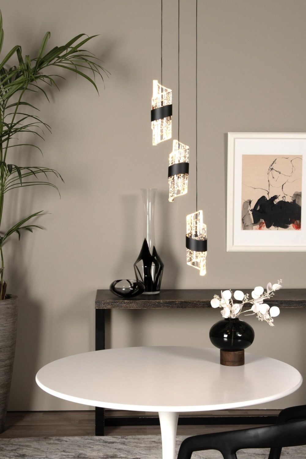 Lucide Suspension acrylique 3 lumières noire Multicolore 25x70x25cm