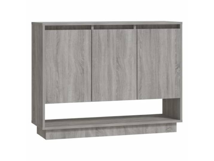 KGFHERENB Sideboard Grau Sonoma 97x31x75 cm Beistellschrank mit 3 Türen Kompakter Anstellschrank für Wohnzimmer und Flur: Drei Türen und ein offenes Unterfach bieten strukturierten Stauraum.