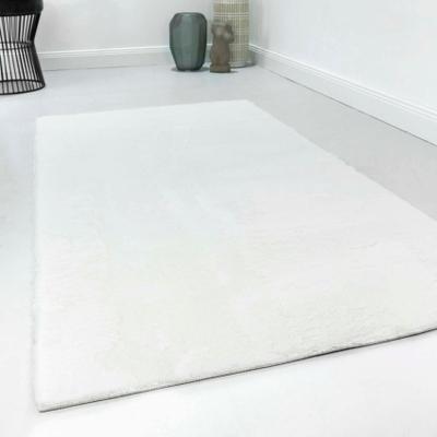 Teppich HOMIE LIVING "Villa Rosso", weiß, B:160cm H:15mm L:225cm, Polyester, Teppiche, Teppich, Kurzflor, Uni Farben, leicht glänzende Optik