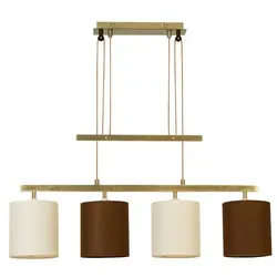 Näve 4er Pendelleuchte Tilde l: 86cm braun/beige