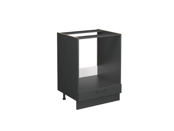 Vicco Herdumbauschrank Fame-Line, Dunkelgrau, 60 cm MDF-Front · Arbeitsplatte Anthrazit · Höhenverst. Füße · Metallgriffe · Einfache Integration