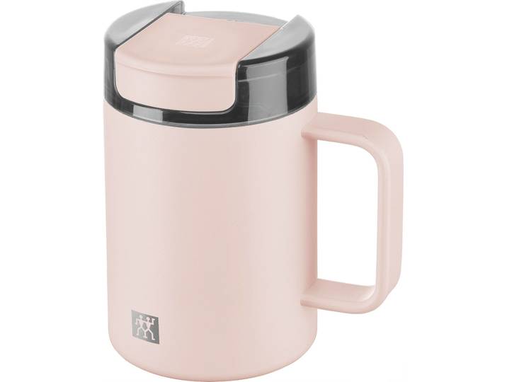 Thermobecher ZWILLING Thermo Plus , rosa (pink), B:8,5cm H:13,5cm, Edelstahl, Trinkgefäße, Thermobecher, Edelstahl, Doppelwandig, To-Go, Auslaufsicher