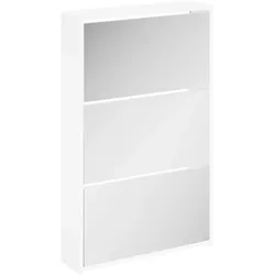 vidaXL Schuhschrank mit 3 Fächern Spiegel Weiß 63x17x102,5 cm