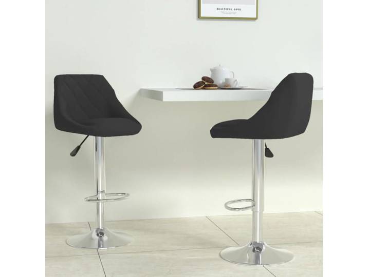 Bonne qualité - Tabourets Ergonomique - BMD - Tabourets de bar - lot de 2 - noir - Velours - 46x44x(82-103) cm DECO M9226650