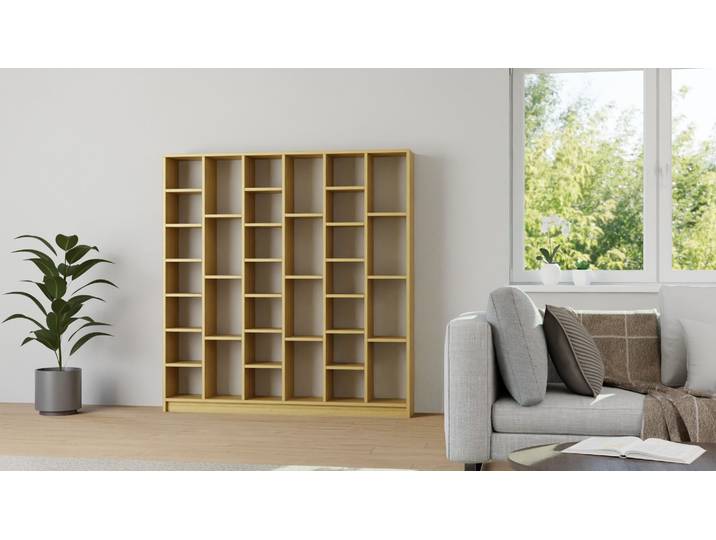 La bibliothèque pour optimiser l'espace de votre salon Chêne Naturel huilé