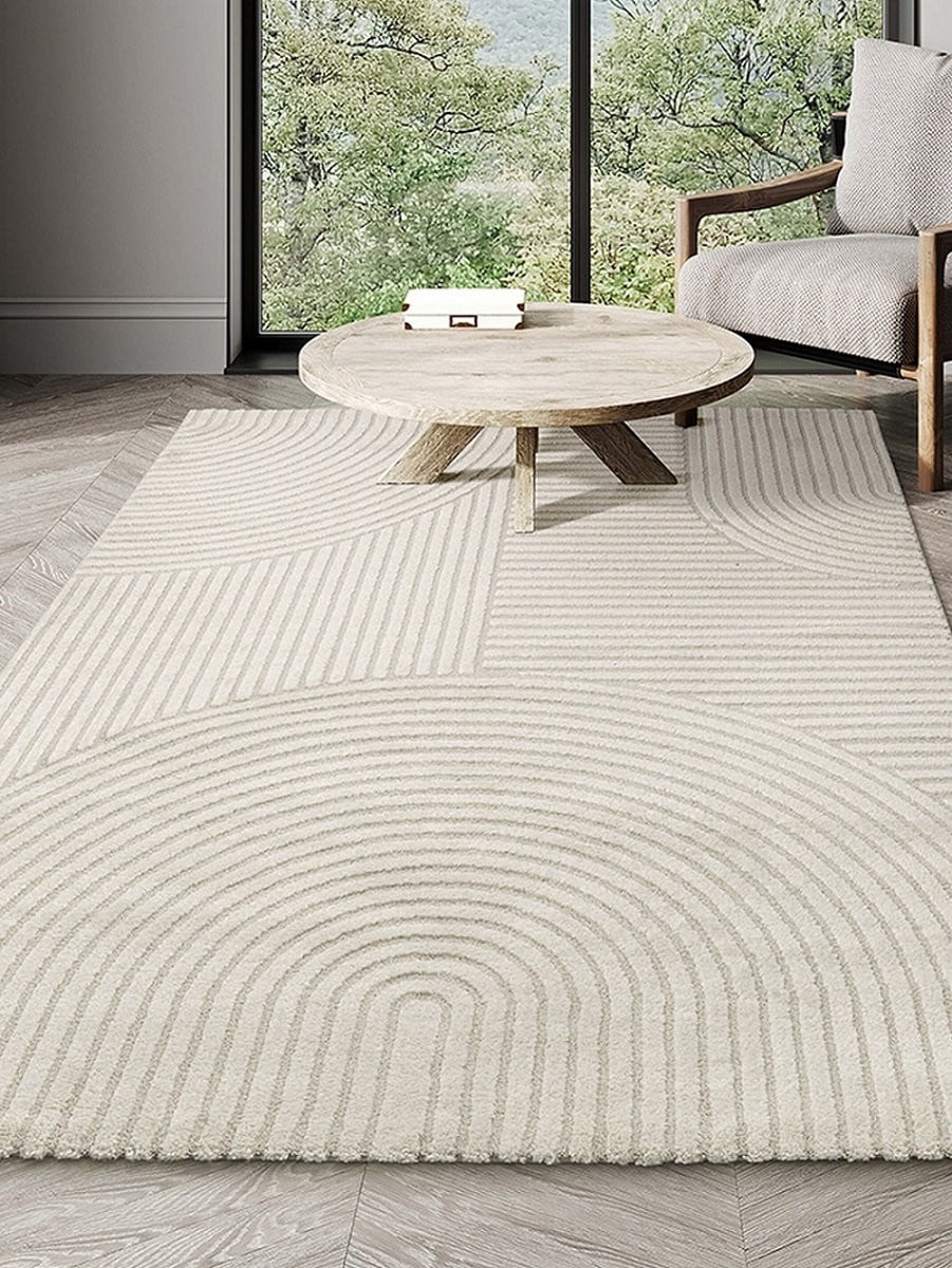 Vloerkleed Elio Japandi Stijl Abstract Scandinavisch Design Cream - 80 x 150 cm