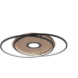 Q-AMIRA, LED-Deckenleuchte, Holzdekor, Stahl, CCT, dimmbar, Smart Home