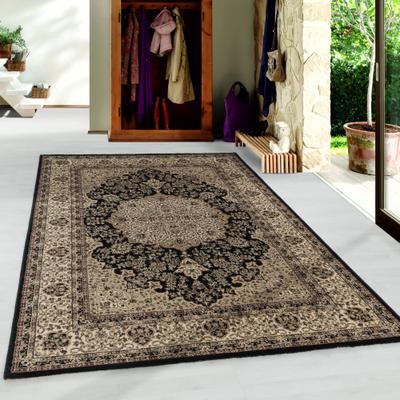 Teppich AYYILDIZ TEPPICHE "KASHMIR 2608, Orient Optik", schwarz, B:80cm H:10mm L:150cm, Polypropylen (PP), Teppiche, Teppich, Orient Optik, pflegeleicht, robuster Kurzflor, Wohnzimmer