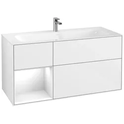 Villeroy und Boch Finion Waschtischunterschrank G060GFGF 119,6x59,1cm, Emotion, Regal links Glossy white lacquer, Glossy white lacquer