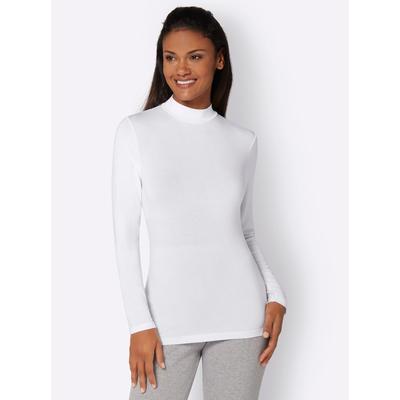 Unterziehshirt WÄSCHEPUR, Damen, Gr. 44, 2 Stk., Normalgrößen, weiß, 95% Modal, 5% Elasthan, Turtleneck, Unterhemden