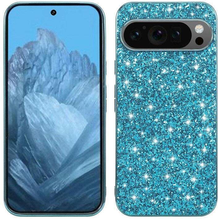 Google Pixel 10 / 10 Pro - EIDERWOOD Glitter Cover - Blå