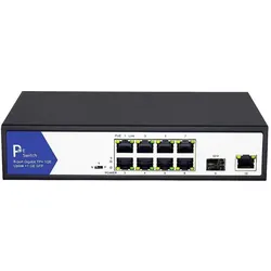 Value PoE 10/100 Sw. 8x+ 1xGiga+1xSFP (10 Ports), Netzwerk Switch, Schwarz