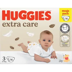 Huggies Extra Care Windeln, Grösse 3 (4-9 kg), Packung mit 96 Stück (96 Stk.)