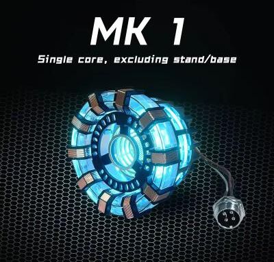 Inspired Finds Stark MK1 Arc Reactor LED Lamp Metal Alloy USB Light With Voice Control, Collectible Gift For Fans blue