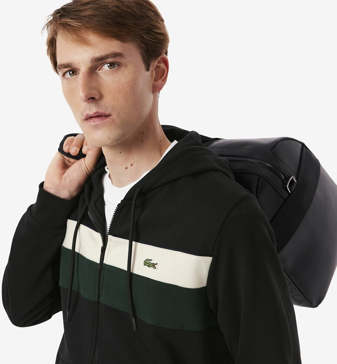 LACOSTE Sweat zippé color-block