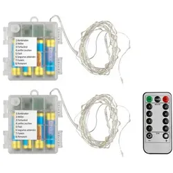 LUMIDA Xmas 2 Deko-Lichterketten je 50 LEDs Timerfunktion inkl. Fernbedienung
