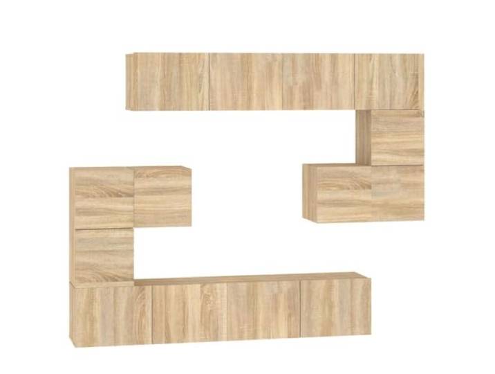 LKJephalotrope TV-Schrank Wandmontage 8er Set Sonoma-Eiche Hängeschrank Modulare Hängeschränke fürs Wohnzimmer schaffen eleganten Stauraum an der Wand und lassen sich flexibel kombinieren.