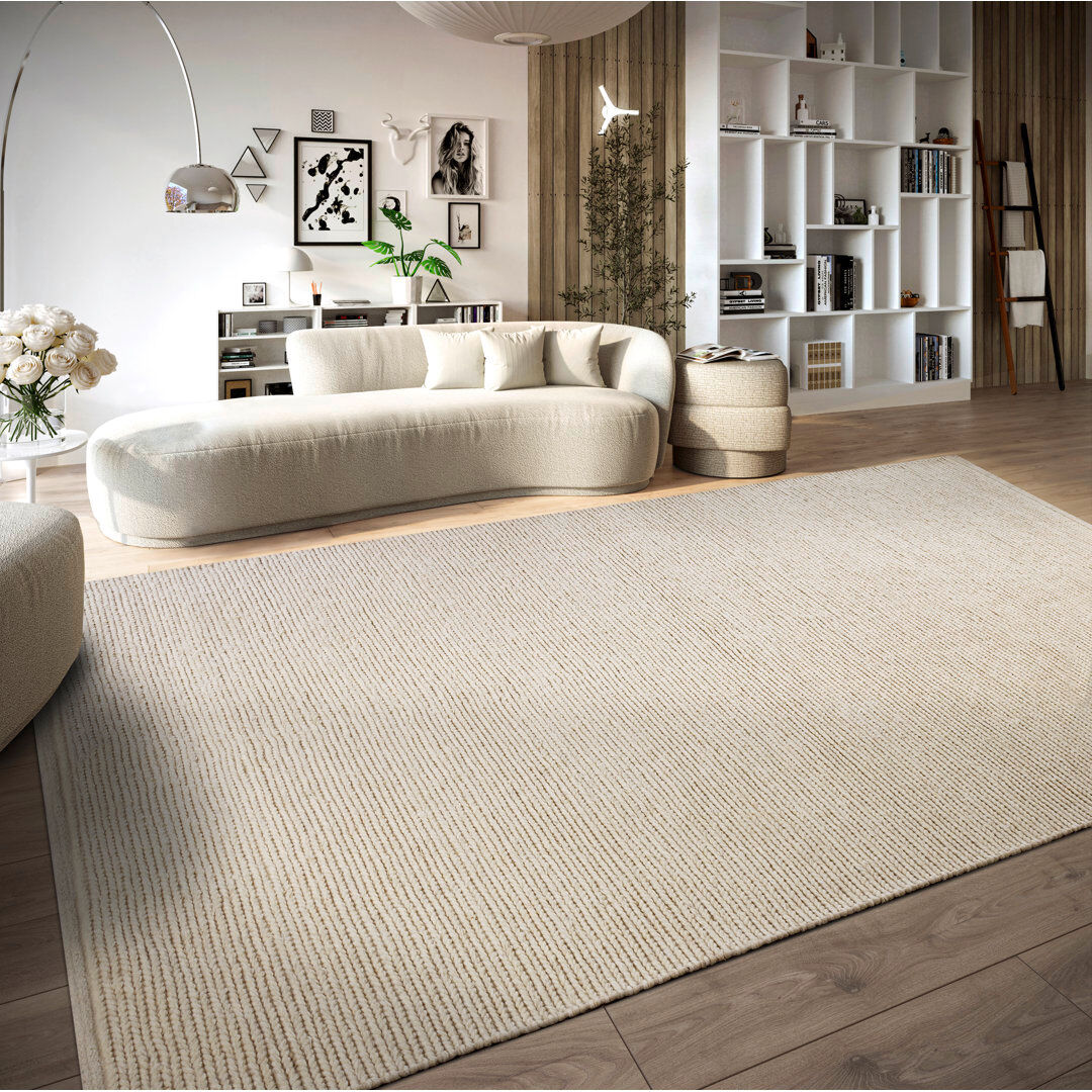 Villeroy & Boch Francois Wool Rug White Rectangular 120 x 170cm