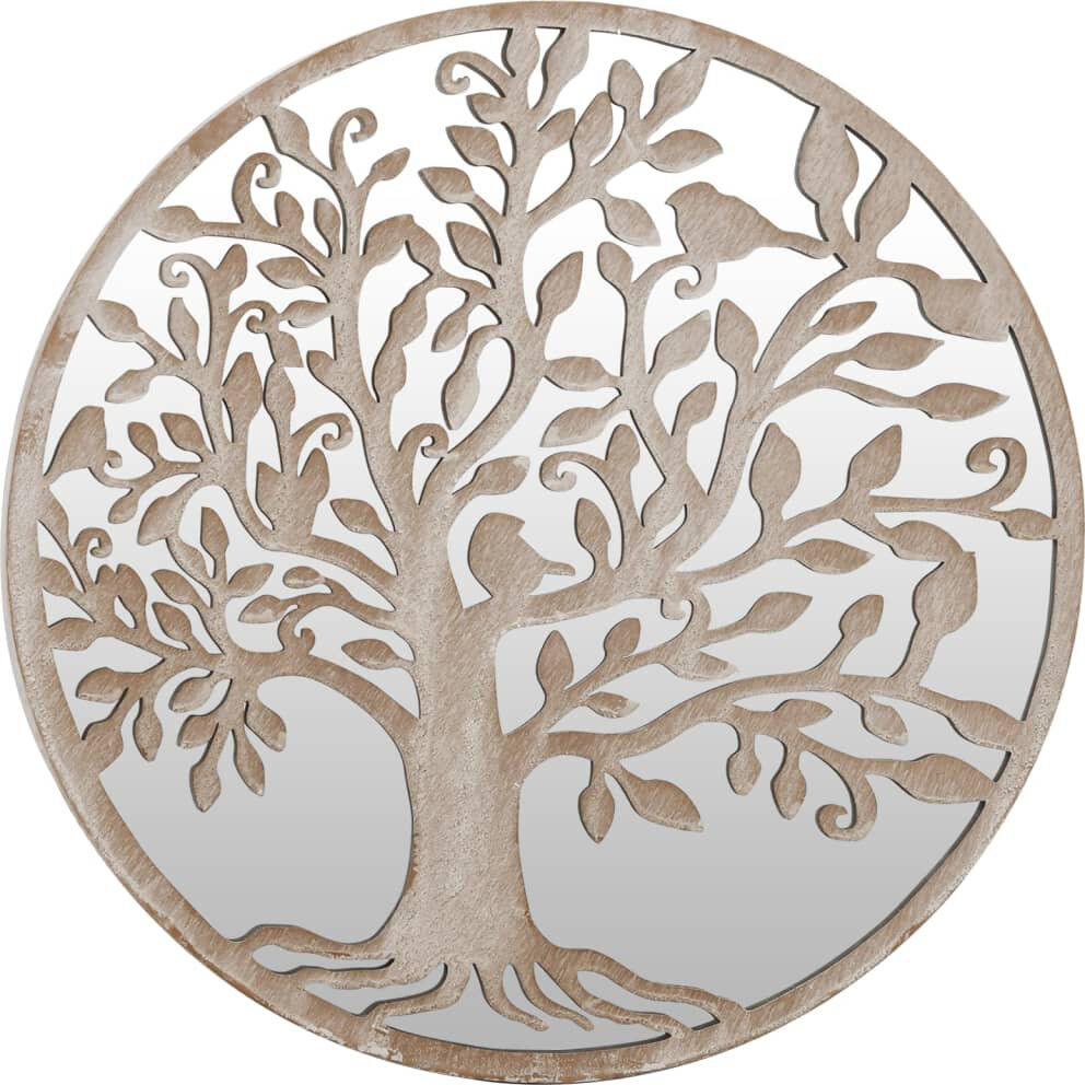 Fleur De Lis Living Platte Flat Mirror Brown 60cm H x 60cm W