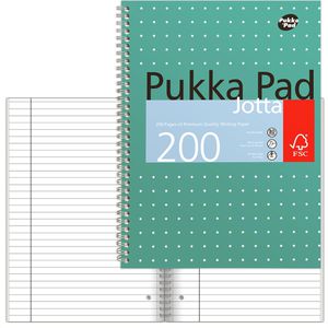 Pukka-Pad Collegeblock Metallic Jotta, JM018, A4+, Innen- und Außenrand, 80 g/m², 100 Blatt, liniert