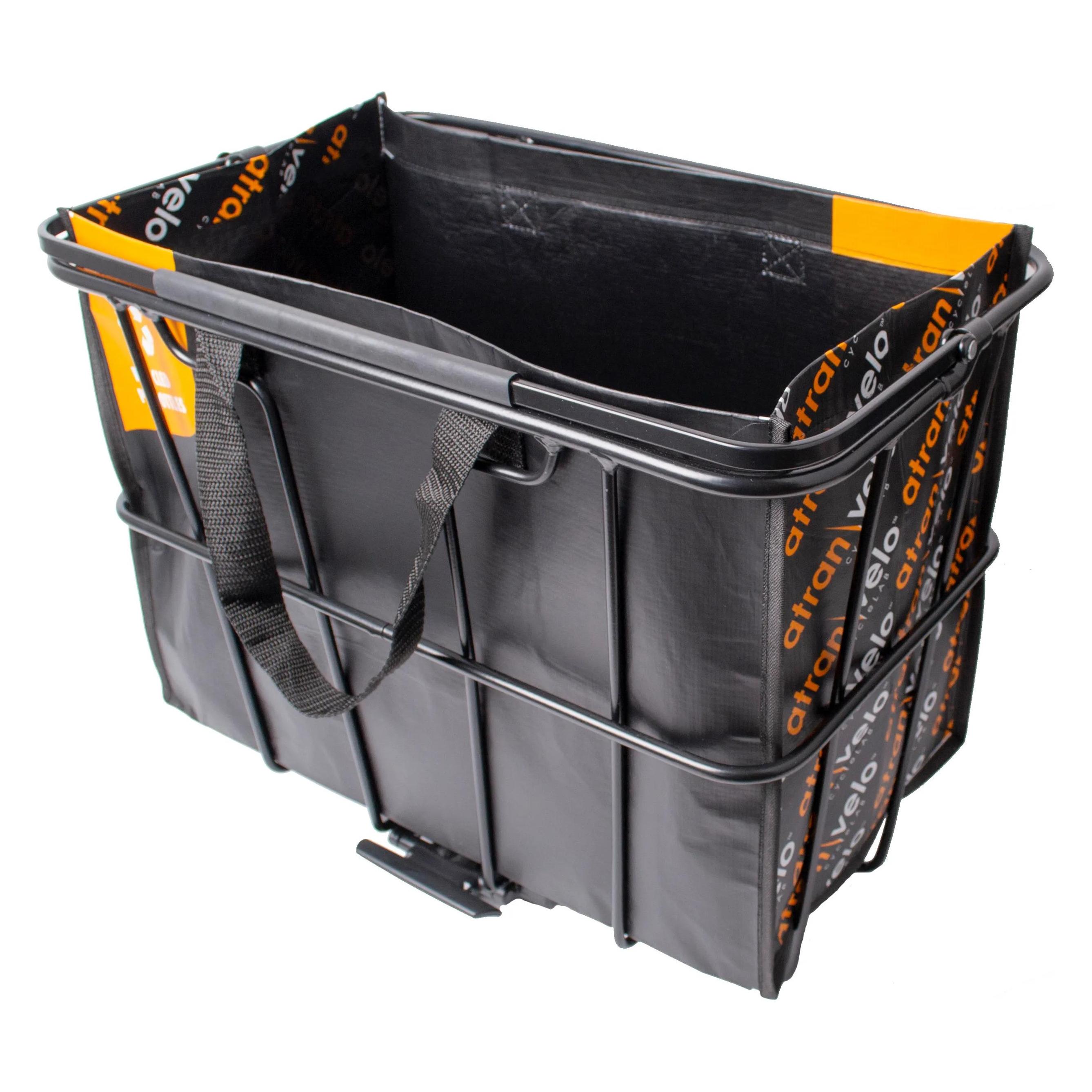Atran Velo AtranVelo Unisex - Erwachsene Grocery AVS Farhrradkorb, Schwarz, 29 x 45 x 37 cm (40 l) (1768-71L)