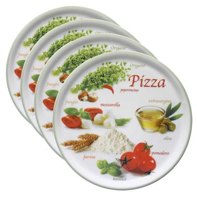 4er Set Pizzateller Napoli Pizzafoods grün 31cm - 04019#ZP1
