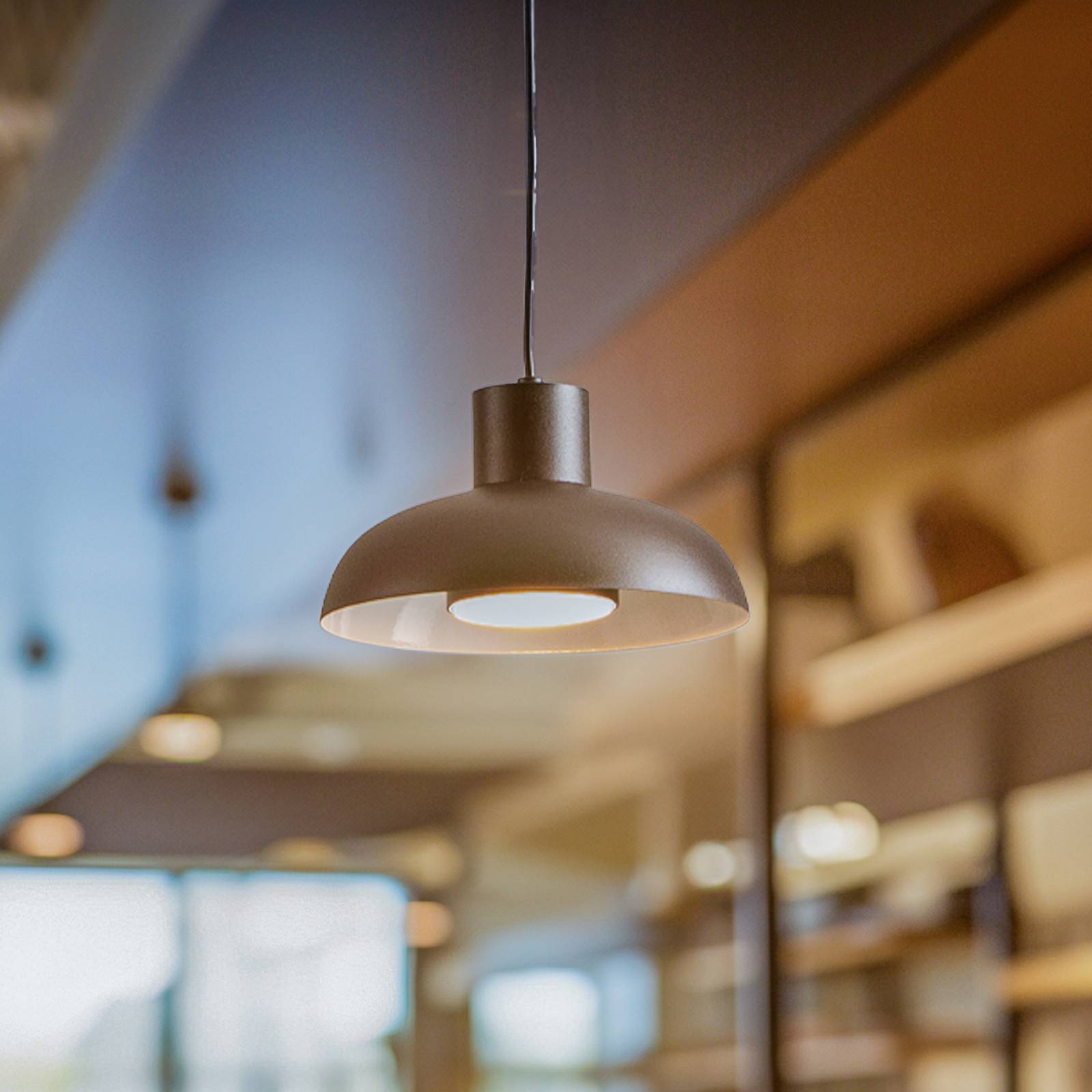 Hängelampe Linea Eko-Light, dimmbar, schwarz, für Wohn- / Esszimmer, Metall, Pendelleuchte