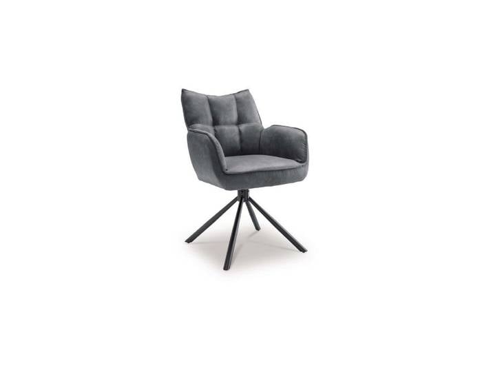 Natur24 Esszimmerstuhl Sessel Drehstuhl Berlin 62x62x89 Anthrazit 180° Drehgestell