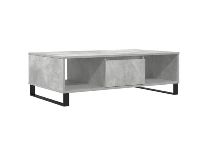 GHVBNMF Couchtisch Betongrau 104x60x35 cm aus Holzwerkstoff Moderner Sofatisch für das Wohnzimmer mit 3 Fächern für Zeitungen, stabiles Eisengestell in Beton-Optik.
