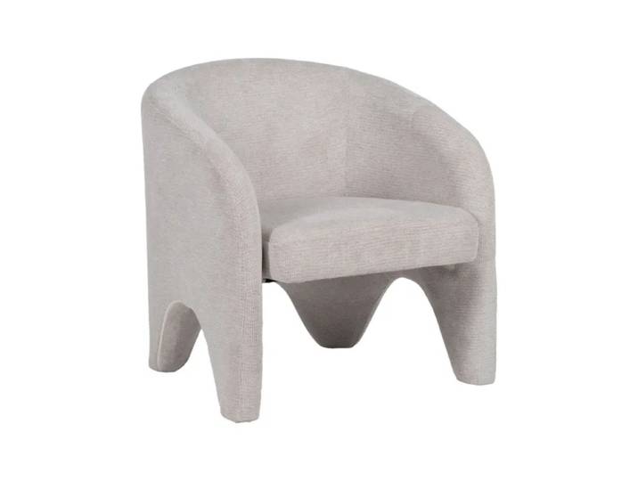 Fauteuil Beige Design Tissu Polyester Aureline