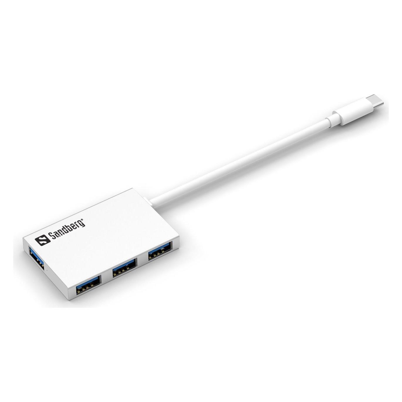 Sandberg USB-C to 4 xUSB 3.0 Pocket Hub (USB-C, 4 Ports) (136-20)