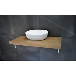 Neuesbad Waschtischplatte Konsole 80x50cm, Eiche Natur Echtholzfurnier NB1KPL80-EN