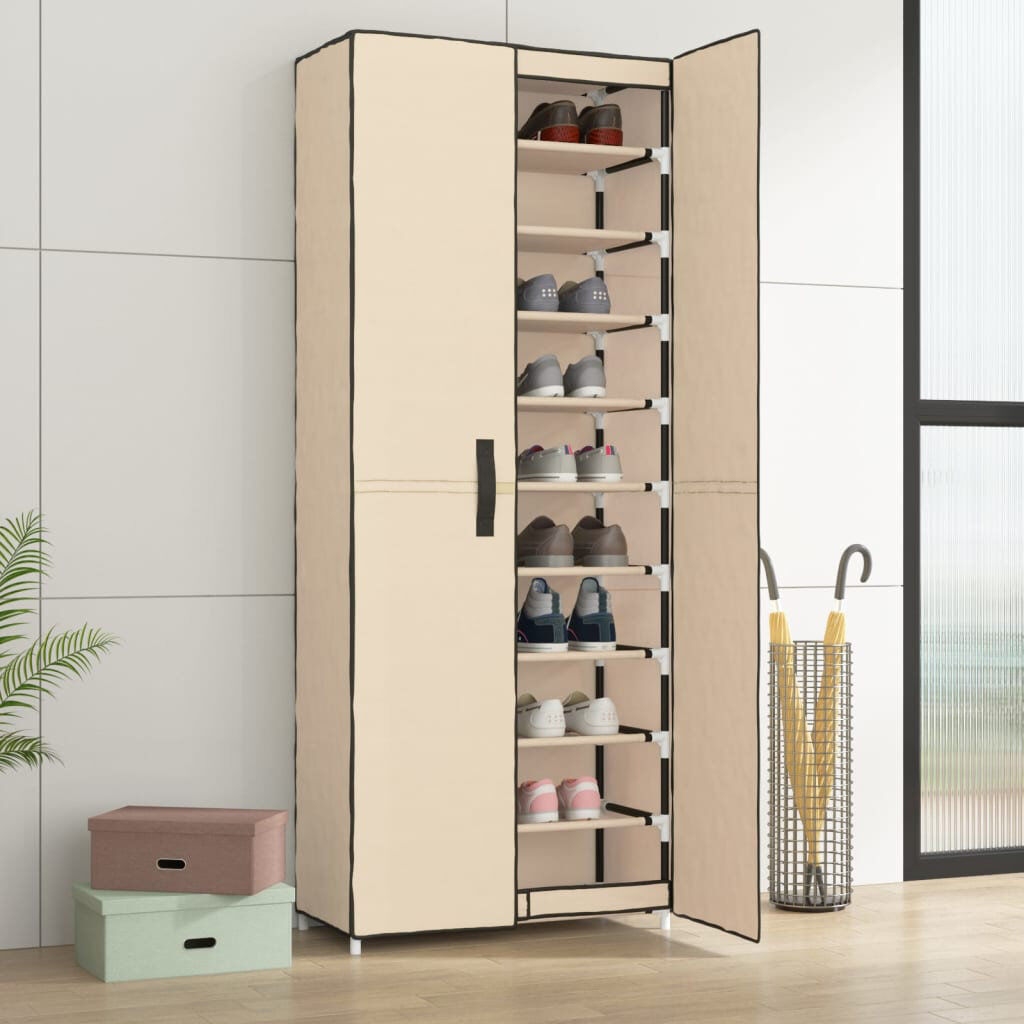 Latitude Run 9 Pair Shoe Storage Cabinet Beige 9