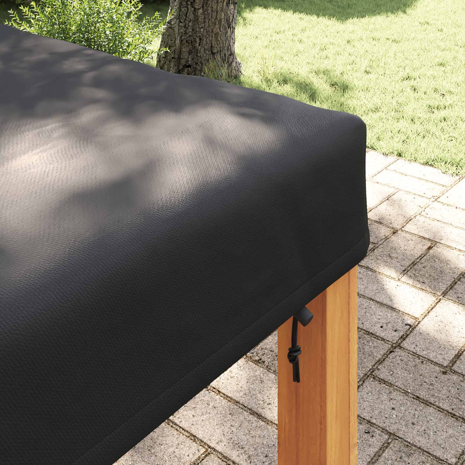 vidaXL Housse de Table 92 x 92 x 15 cm Carré Imperméable Noir