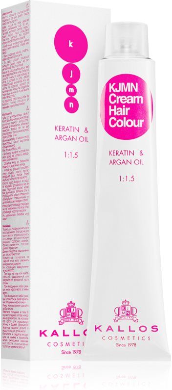 Kallos KJMN Professional Cream Hair Colour Keratin & Argan Oil Haarfarbe mit Keratin und Arganöl Farbton 4.0 Medium Brown 100 ml