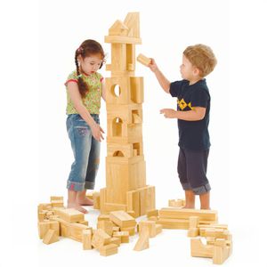 Weplay Bausteine KC2802, ab 2 Jahre, XXL Soft Wood Bausteine, 152 Stück
