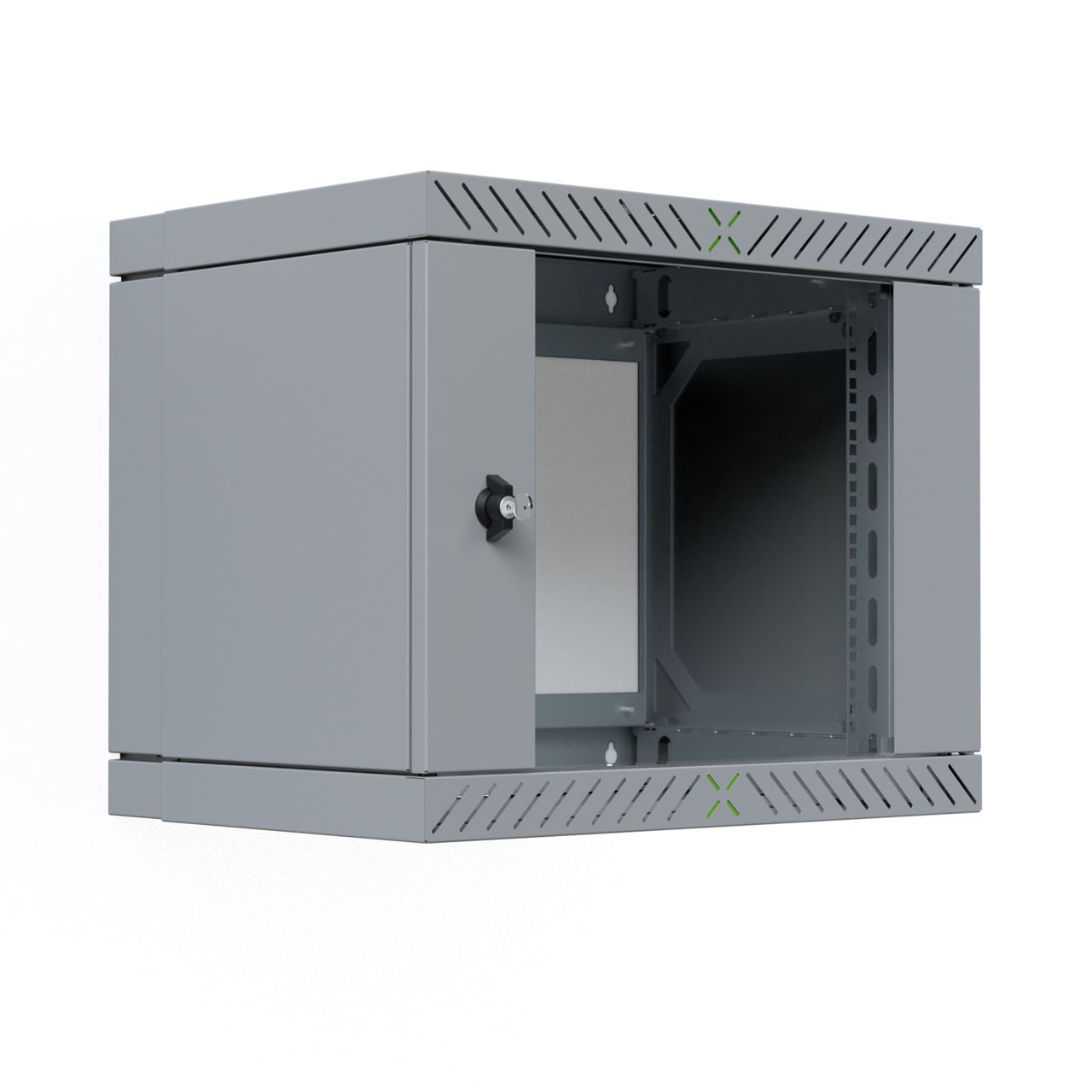 EFB Elektronik 19" Wandgehäuse X-Rack mit Glastür 400-600mm 9HE grau