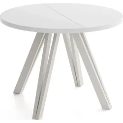 ESSTISCH Ravero runder ausziehbarer, Weiß 100-180/100/77 cm