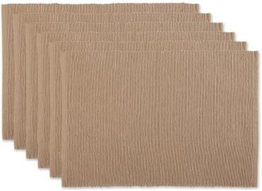 DII Barn Red Ribbed Placemat Set/6