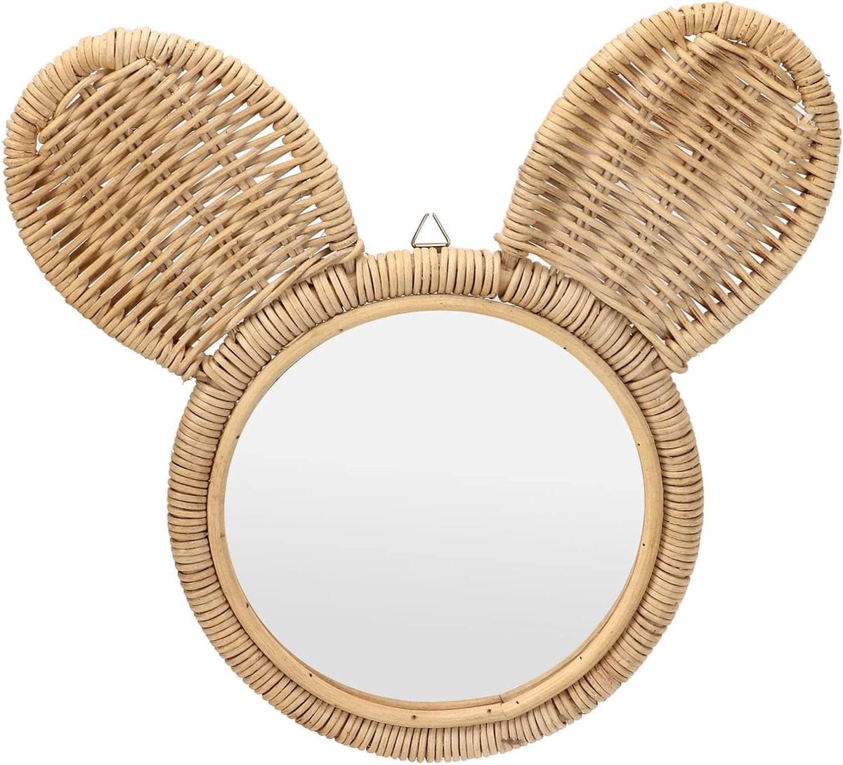 Natuurlijke Rattan Wandspiegel voor Badkamer Decoratie - Diameter: 18 cm